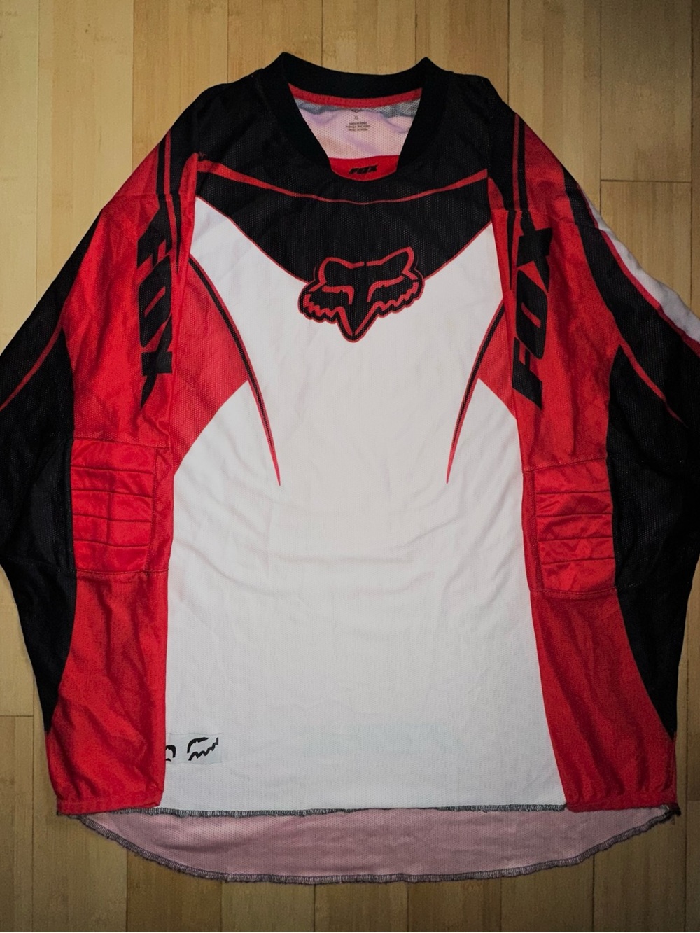 Fox Red Black White Long-Sleeve Motocross Jersey